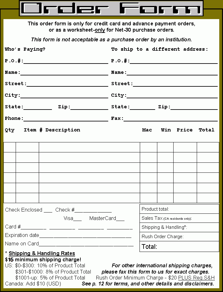 Order form for RJ Cooper &
          Assoc. - GIF picture