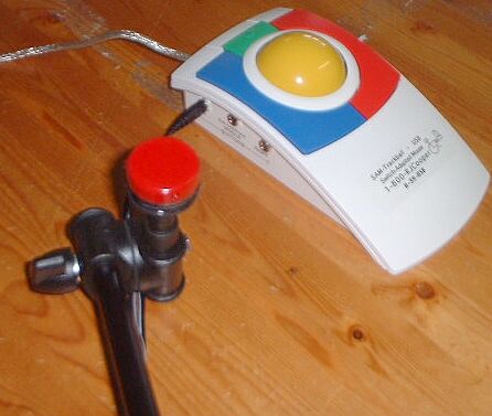 Picture of SAM-Trackball -
        switch adapted trackball that functions as switch interface